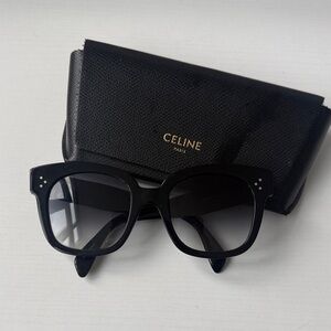 Celine Black Oversized Square Cat-Eye Sunglasses